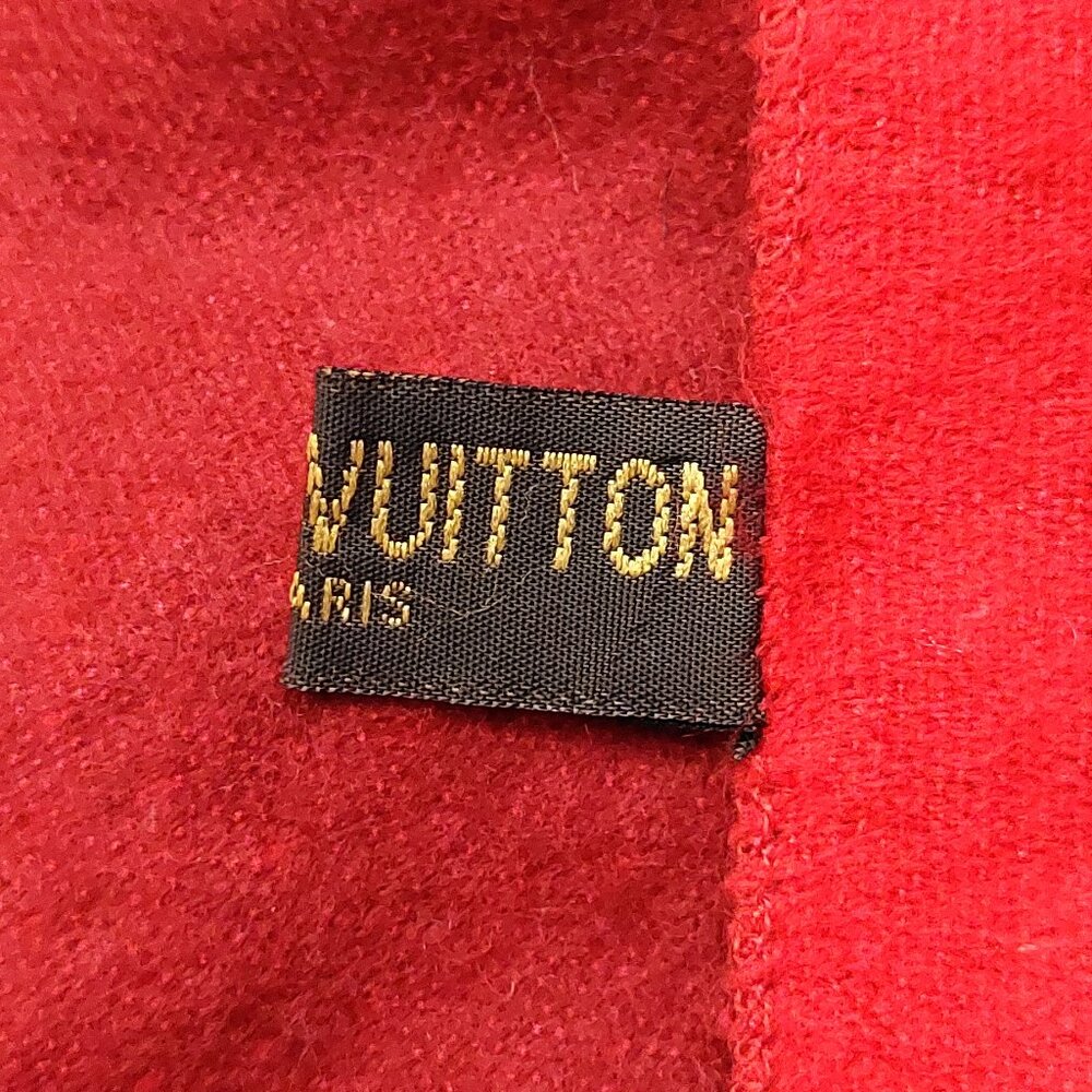 LOUIS VUITTON Reykjavik Burgundy & Red Reversible Scarf Shawl Wrap - Picture 6 of 6